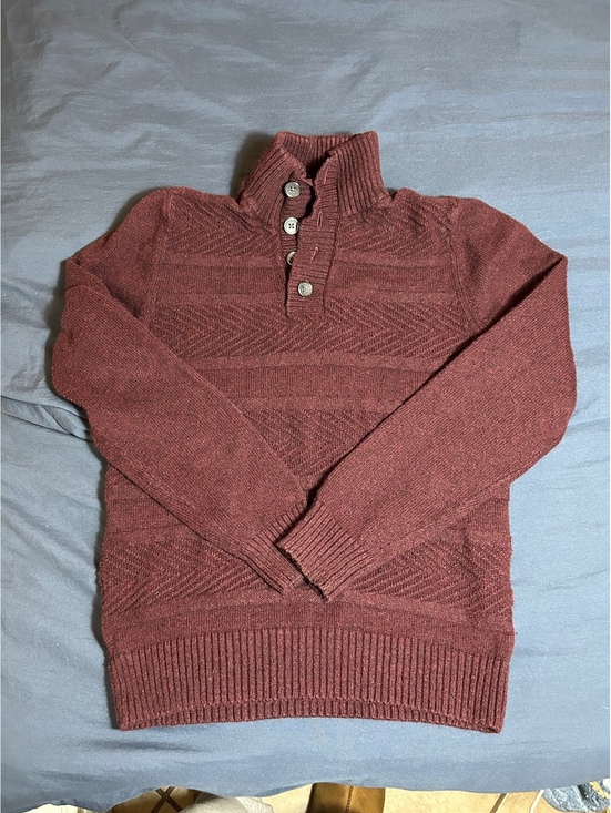 Marc Anthony Other - Marc Anthony Small Burgundy Knit Sweater with Buttoned Collar